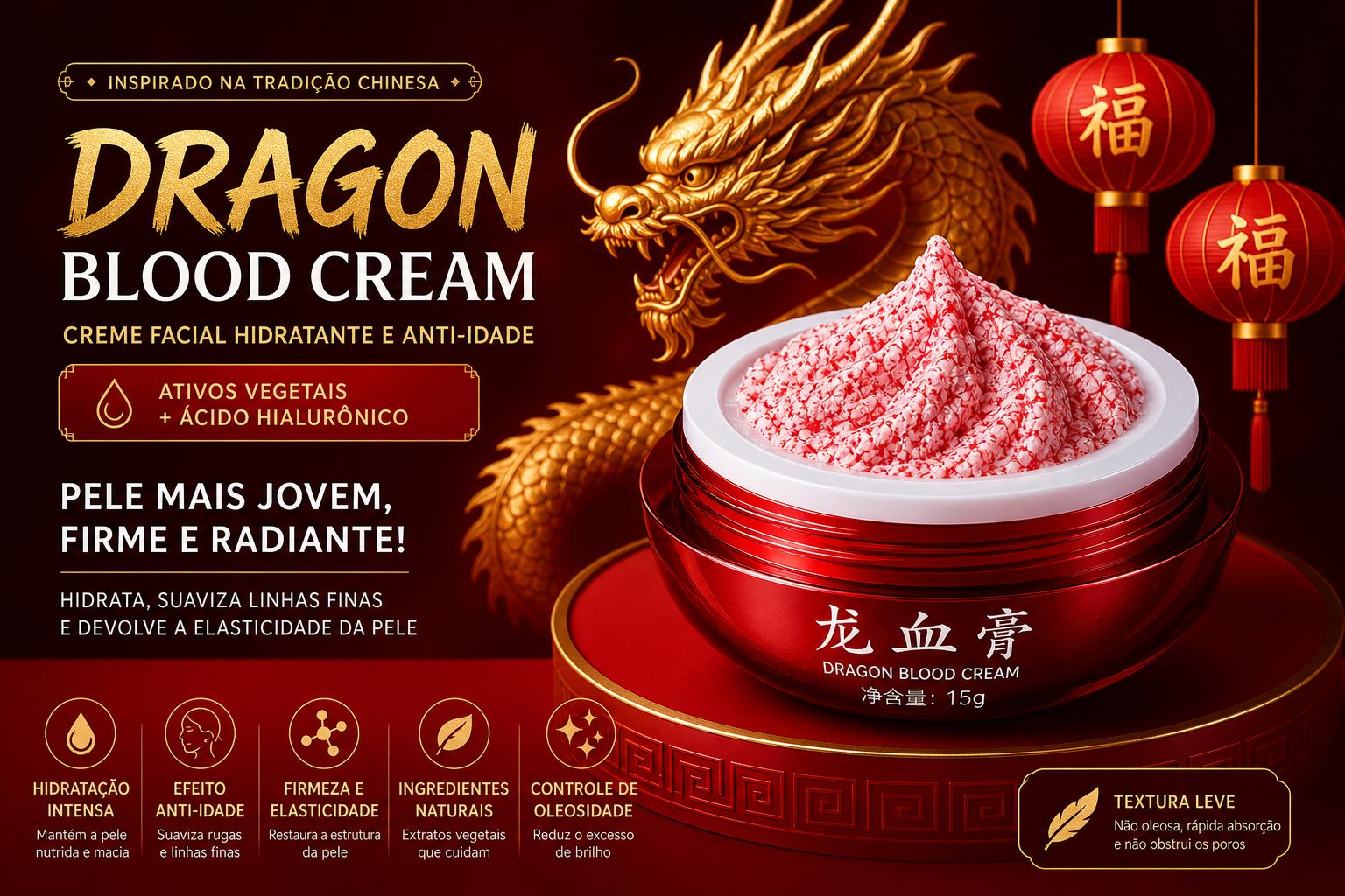Essência Sangue do Dragão Quente Omelin – Retinol, Placenta Royal e Hidratação