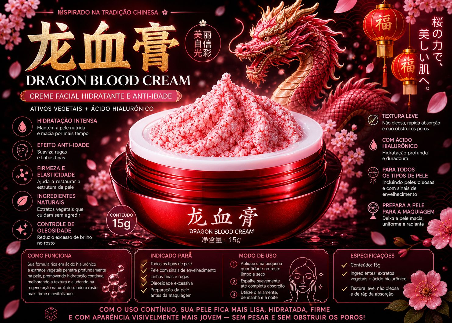 Essência Sangue do Dragão Quente Omelin – Retinol, Placenta Royal e Hidratação