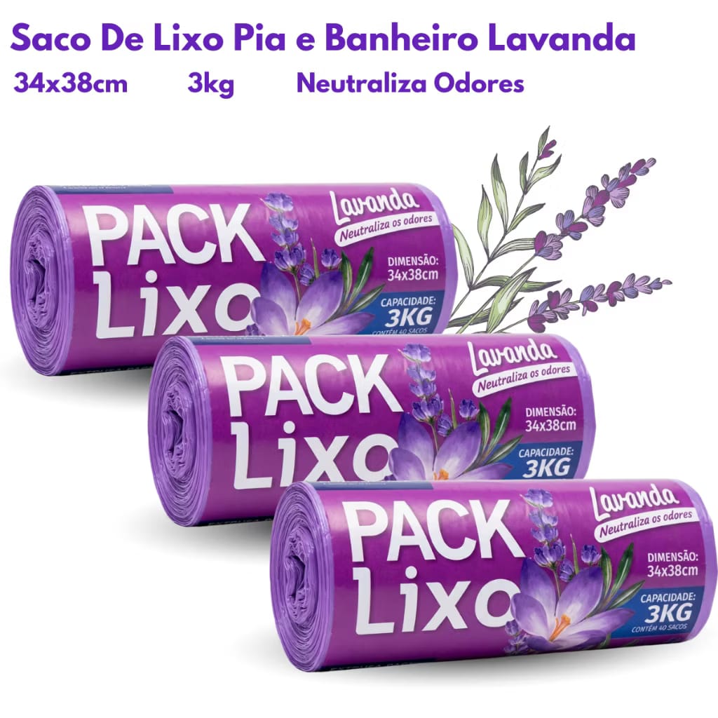 Saco de Lixo Perfumado Lavanda