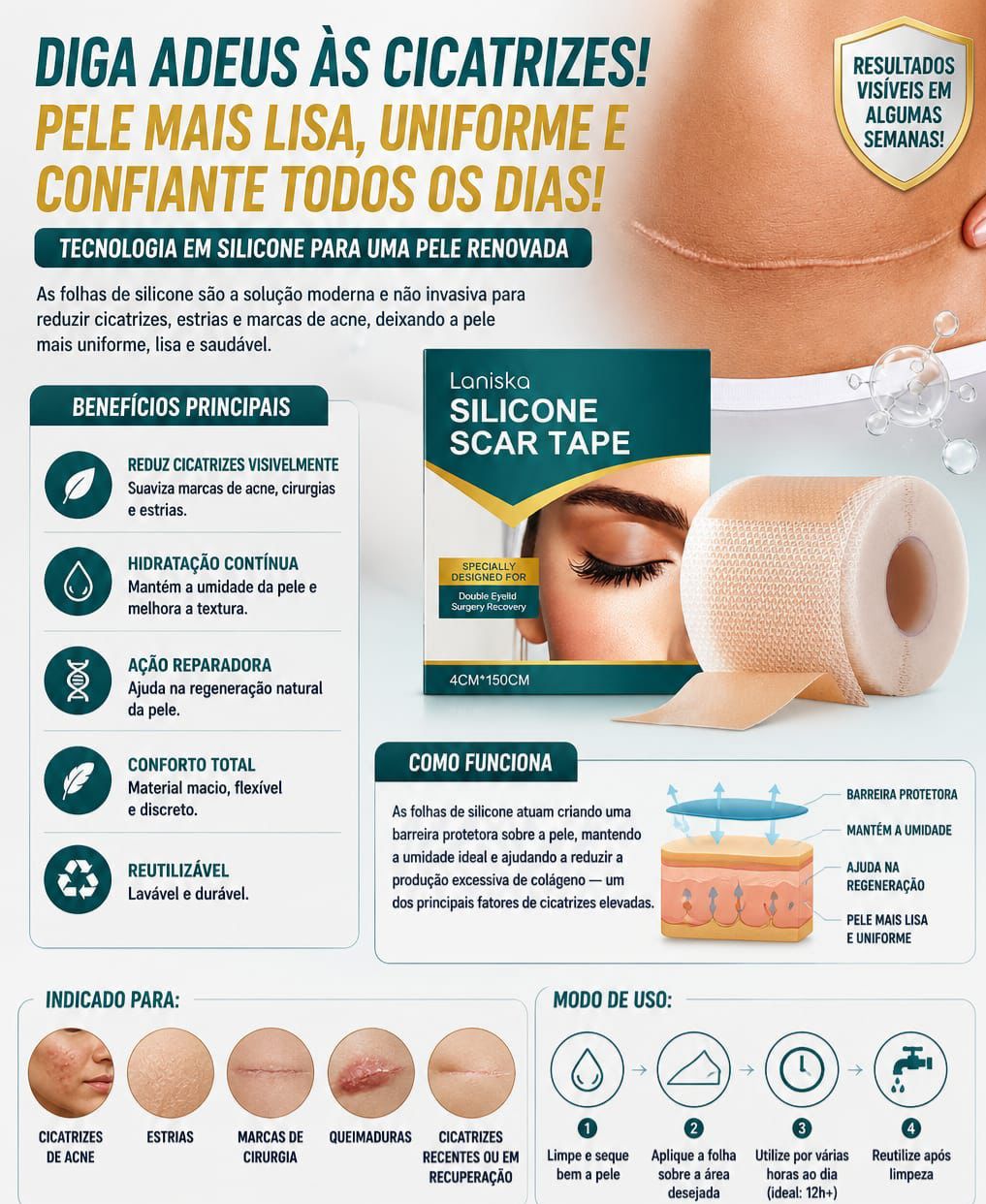 Reduza Cicatrizes, Estrias e Marcas de Acne com Facilidade